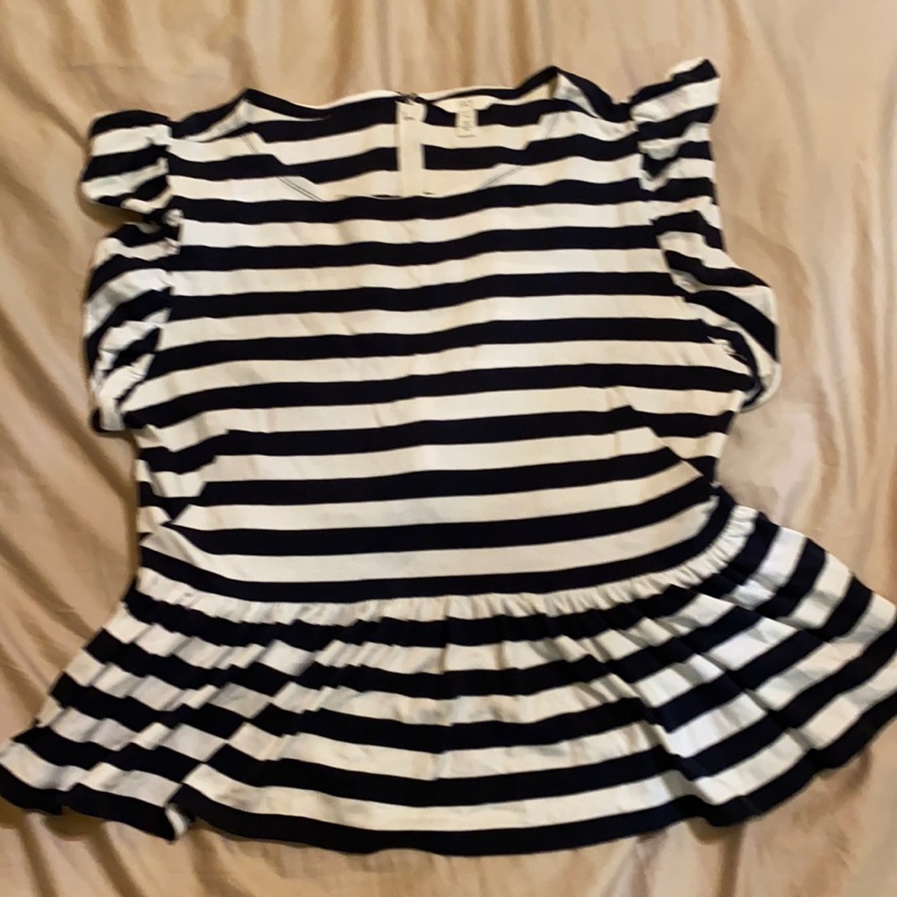1901 Ruffle Striped Blouse